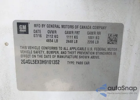 2017 Buick Regal Turbo Sport Touring from USA, damaged, VIN 2G4GL5EX0H9101352